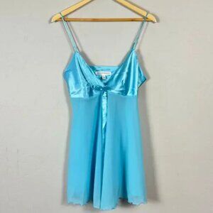 Vintage Victoria's Secret Pastel Blue Babydoll Slip Dress / Top 1996 Medium Y2K